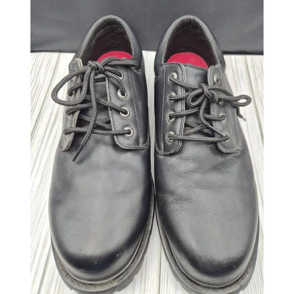 Skechers Cottonwood Elks Mens 11 Black Slip Resistant SR Work Shoes Relaxed Fit